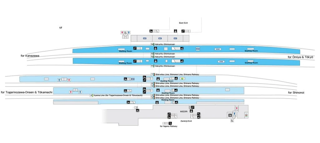 nagano station map, getting to lake nojiri
