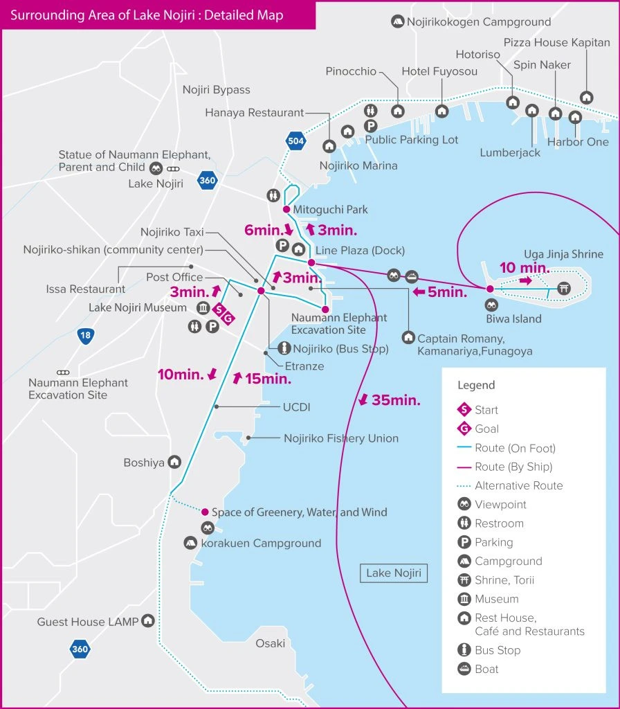 lake nojiri map surroundings