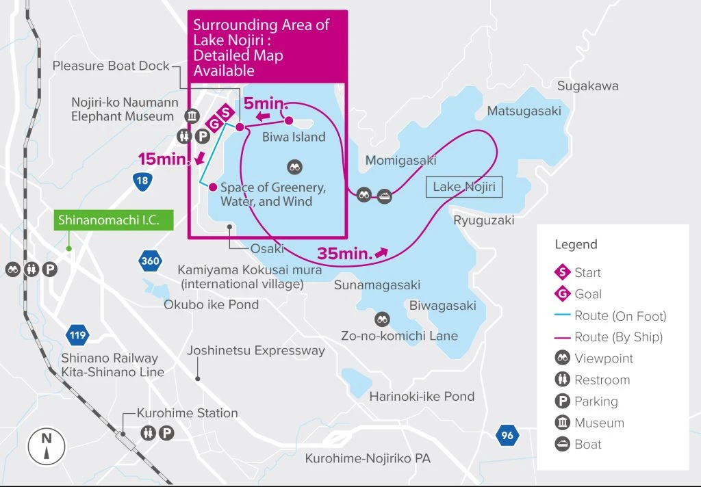 lake nojiri things to do cruise map